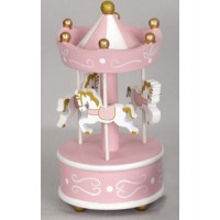 VINTAGE ΞΥΛΙΝΟ ΚΑΡΟΥΣΕΛΑΚΙ   ΡΟΖ τεμ. 240