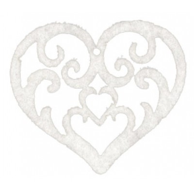 VINTAGE ΦΕΤΡΙΝΙ ΚΑΡΔΙΑ ΚΡΕΜΑΣΤΗ ΛΕΥΚΗ S/6 τεμ. 6