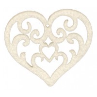 VINTAGE ΦΕΤΡΙΝΙ ΚΑΡΔΙΑ ΚΡΕΜΑΣΤΗ ΕΚΡΟΥ  S/6 τεμ. 6