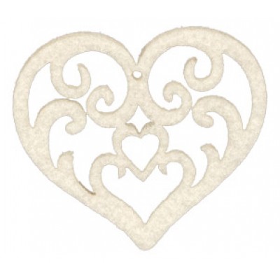 VINTAGE ΦΕΤΡΙΝΙ ΚΑΡΔΙΑ ΚΡΕΜΑΣΤΗ ΕΚΡΟΥ  S/6 τεμ. 6