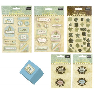 ΣΤΙΚΕΡ ΑΓΚΡΑΦΕΣ PRINCE-BABY GIRL  ΡΟΖ  S/2 TEM  2 τεμ.