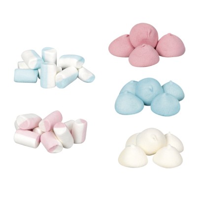 Marsmellow  ΡΟΖ - ΕΚΡΟΥ 1 ΚΙΛΟ / ΠΕΡΙΠΟΥ  160 ΤΕΜ